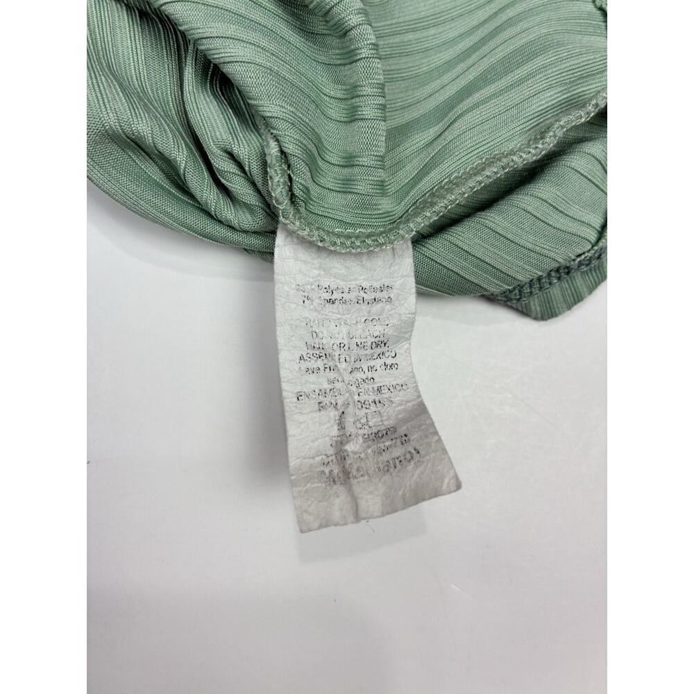 Love J Ribbed Cutout Crop Top Y2K Fitted Corset Club Tee Size M Green - Picture 5 of 8
